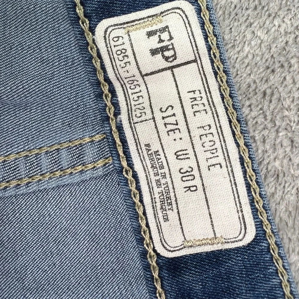 Free People Just Float On Flare Jeans Womens 30 Blue Solid Stretch Bell‎ Bottoms